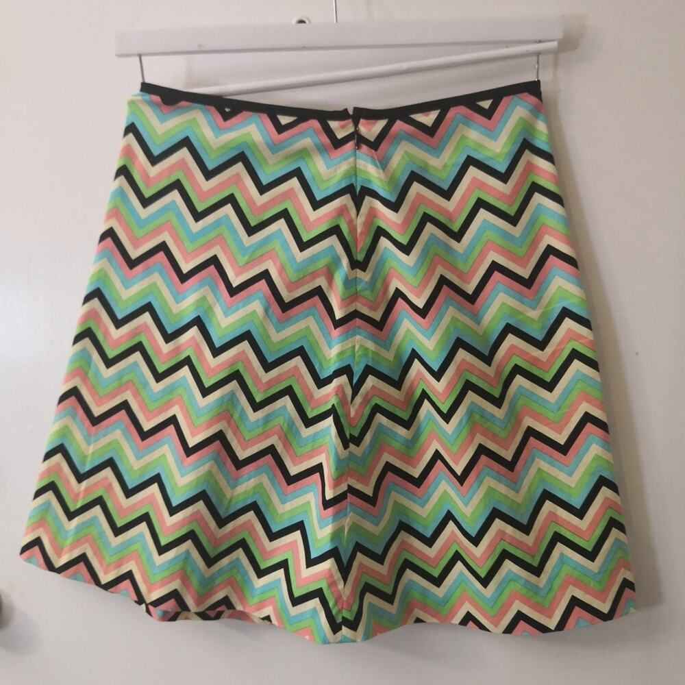 Tibi Multicolor Chevron Print A-Line Mini Skirt 2… - image 2